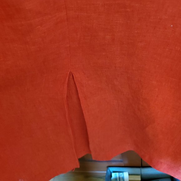 Coldwater Creek Scarlet Red Linen 3/4 Length Jacket - 16 - Picture 4 of 7